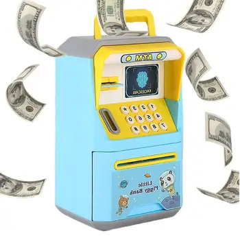 Новый банкомат, Детские банки, Банка наличных монет, Интеллектуальная игрушка-банк монет для детей с имитацией распознавания лиц, сейф с паролем Изображение