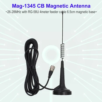 Mag-1345 С 4 Для CB-40M CB27 Метров Фидерного кабеля Центральный Разъем PL259 27 МГц с высоким коэффициентом усиления PL259 С 4-метровой кабельной Магнитной антенной Изображение