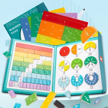 Детские Разноцветные дроби, обучающие математике, развивающие игрушки, арифметика, Радужный интеллект, развивающие принадлежности для детей Изображение