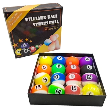 D7WF 16 шт. шарики для снятия стресса для детей и взрослыхбиллиардные шарики Для снятия беспокойства Подарки Изображение
