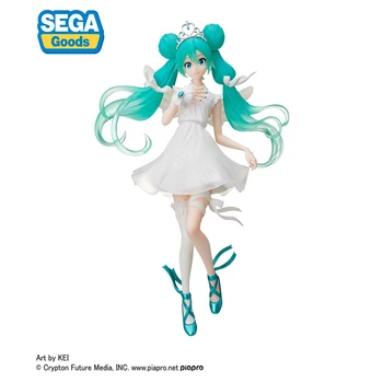 В Наличии Оригинальная 24 см Аниме Фигурка Sega Vocaloid Хацунэ Мику 15Th Anniversary Figuras Аниме Модель Игрушки Украшение Рабочего стола Кукла Изображение