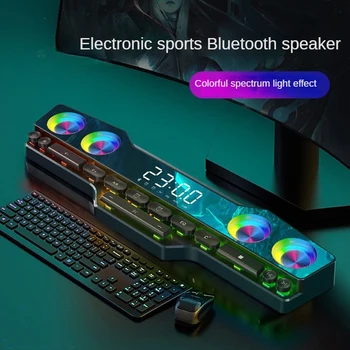 DIVOOM ZEALOT V18 красочная клавиатура, динамик, домашний настольный компьютер, аудиоигра, светодиодная подсветка, киберспортивный Bluetooth-динамик Изображение
