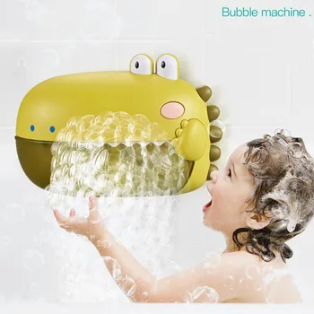 Музыкальный Динозавр, Машина для мыльных пузырей, игрушки для ванны, игрушки для детской ванны, Мыло для ванной, Автоматические Игрушки для мыльных пузырей, игрушка для детской ванной Изображение