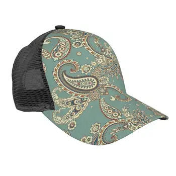 Бейсбольная кепка с 3D принтом Пейсли, сетчатая кепка с изогнутыми полями, повседневная солнцезащитная кепка для мужчин и женщин Изображение