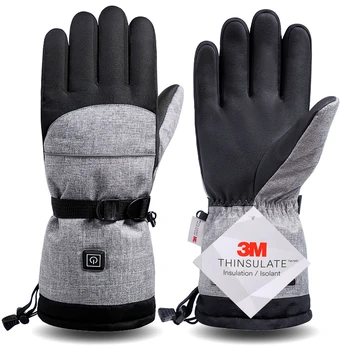 Трансграничные нагревательные перчатки для верховой езды, катания на лыжах, электрические перчатки с пятью толстыми сенсорными экранами, согревающие, защищающие от холода нагревательные перчатки Изображение