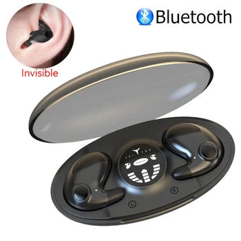 Невидимые Беспроводные наушники Mini Sleep Bluetooth 5.3 Скрытые наушники Легкие Водонепроницаемые Шумозащитные Наушники с сенсорным управлением Изображение