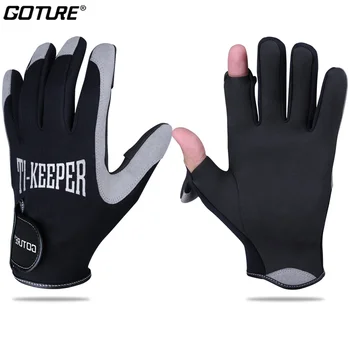 Перчатки Goture 100% водонепроницаемые ветрозащитные зимние теплые перчатки для велоспорта на полупальцах Изображение