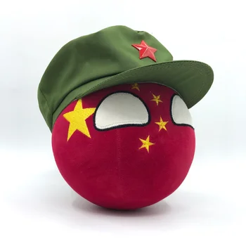 Плюшевая кукла Polandball Аниме Перманентная игрушка Five Countryball, Фарфоровый мяч с восьмиугольной крышкой, подушка для косплея в подарок Изображение