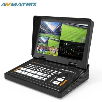 AVMATRIX PVS0403U Мультиформатный переключатель потоковой передачи видео Iive с входами 2xSDI 2xHDMI и 10,1-дюймовым экраном для воспроизведения в режиме реального времени Изображение