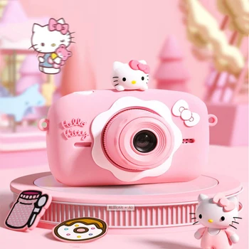 Детская цифровая камера Sanrio Hello Kitty Y2K, Кавайные аниме, милая студенческая мини-зеркальная камера высокой четкости, подарки на День Рождения Изображение
