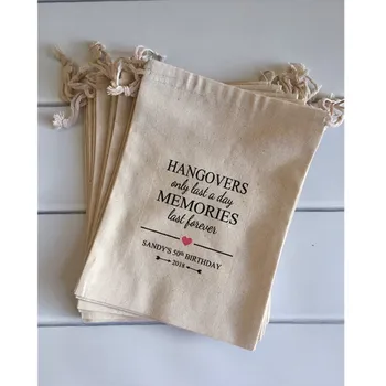 10 Сумка для подарков на день рождения персонализируйте сумки для девичника Воспоминания длятся вечно сумка для похмелья в свадебном душе приветственный подарочный пакет Изображение