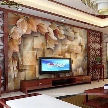 beibehang Пользовательские 3D фотообои 3d стереоскопическая большая фреска гостиная ТВ фон видеостена цветочные обои Континентальный Изображение
