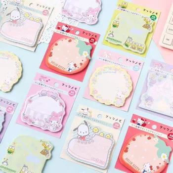 30 листов Kawaii Sanrio Hello Kitty Sticky Notes Блокнот для заметок Аниме Куроми Блокноты Школьные Канцелярские принадлежности Канцелярские принадлежности Изображение