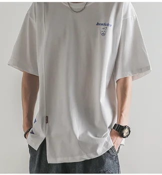 M4503 Футболка с короткими рукавами, мужская летняя футболка с тонким разрезом, бренд tide, мужская одежда с короткими рукавами, хлопковая футболка с принтом Изображение