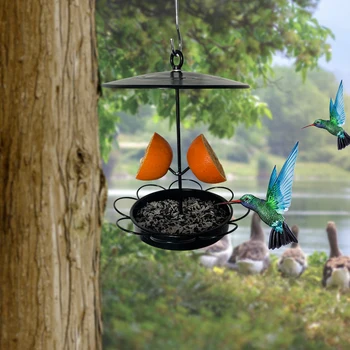 1 шт. непромокаемая собранная кормушка для птиц, железная Колибри, Маленькая кормушка для птиц, украшение для сада на открытом воздухе Изображение