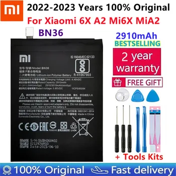 2023 Года 100% Оригинальная Батарея Xiao Mi BN36 2910 мАч Для Xiaomi 6X A2 Mi6X MiA2 M6X MA2, Высококачественная Замена Телефона + Инструменты Изображение