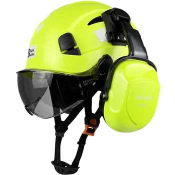 Конструкция Светоотражающий защитный шлем с козырьком, каска из АБС-пластика с наушником для промышленной защиты головы инженера ANSI, рабочая кепка Изображение