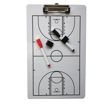 Тренерская доска для сухого стирания Двусторонняя дизайнерская стратегическая доска для баскетбола Изображение