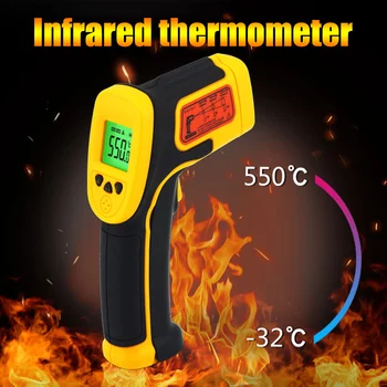 Инфракрасный термометр с ЖК-дисплеем, бесконтактные цифровые термометры для внутренней и наружной промышленности AS530 Изображение