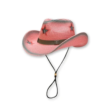 ковбойская шляпа пастушка западные аксессуары элегантные женские шляпы пляжная мужская кепка Роскошная соломенная шляпа солнцезащитная летняя новая панама мода Изображение