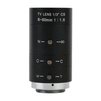 F1.6 6-60 мм HD CCTV зум-объектив с большим обзором и высоким рабочим расстоянием CS C Mount Объектив для промышленного COMS CCD видеокамеры микроскопа Изображение